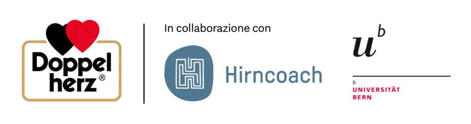 Das Bild zeigt Logos von drei verschiedenen Marken oder Organisationen: Doppelherz, Himcoach und eine weitere, die unkenntlich ist. Die Logos sind in unterschiedlichen Farben und Designs angeordnet.